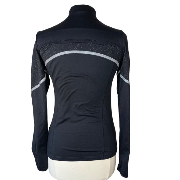 Fabletics Polka Dot Moira Front Zip Jacket Womens Small Black Gym Yoga - Picture 3 of 10